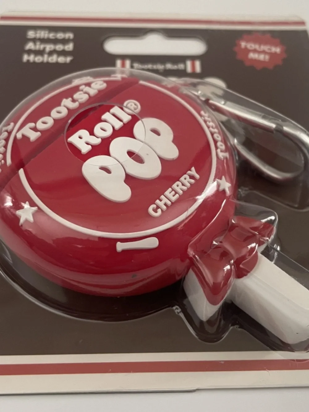 NEW Tootsie Roll Pop Cherry Silicone AirPods Case Holder Red Sealed